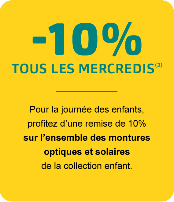 -10% tous les mercredis(2)
