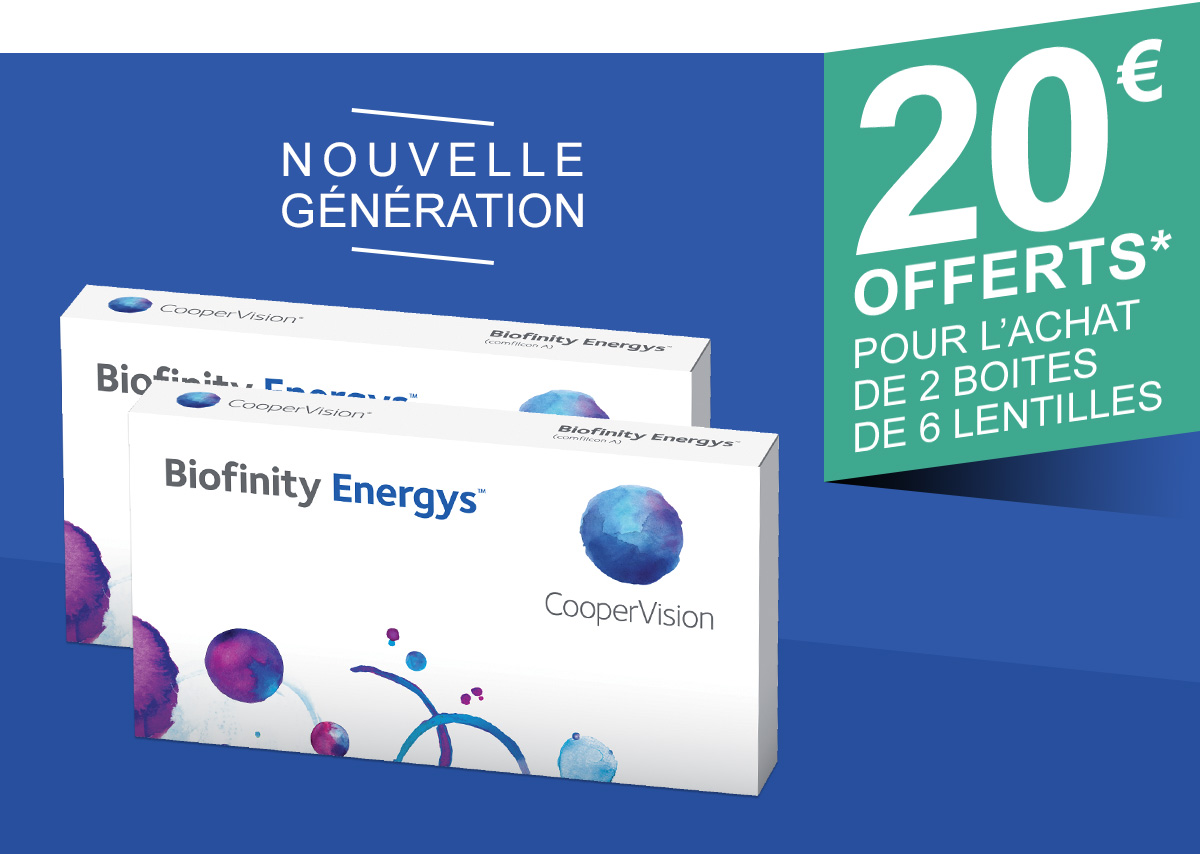Bionity Energys TM - Nouvelle génération - 20€ OFFERTS* pour l'achat de 2 boites de 6 lentilles