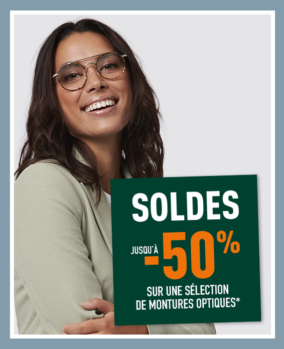 Jusqu'&agrave; -50% sur les lunettes optiques