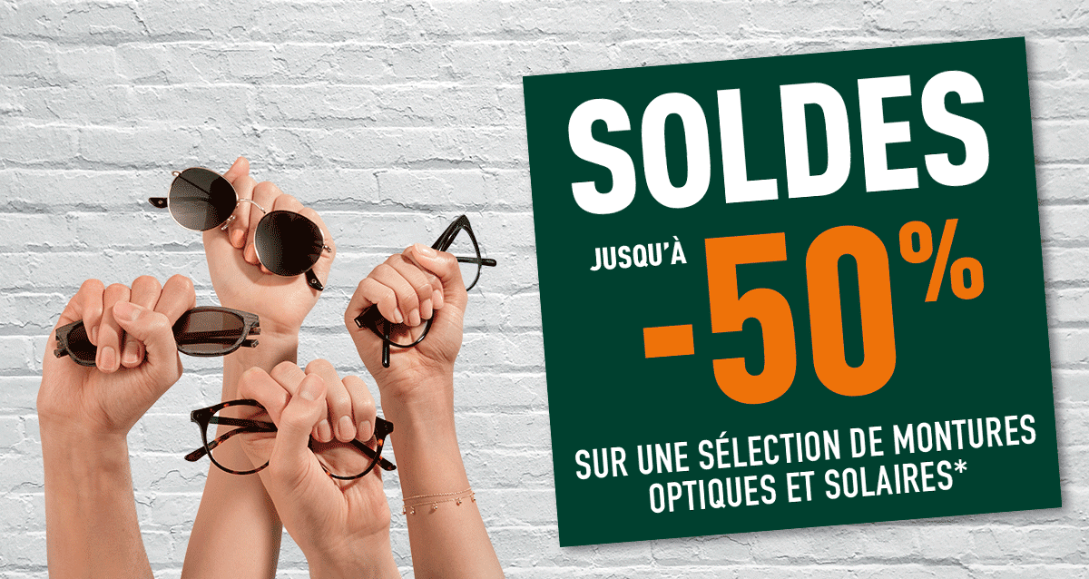 Soldes jusqu'&agrave; -50% sur nos lunettes