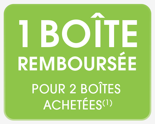 1 bo&icirc;te rembours&eacute;e pour 2 bo&icirc;tes achet&eacute;es(1)