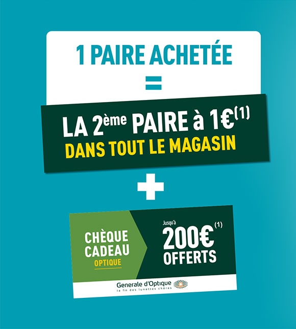 1 paire achetée = la 2ème à 1€